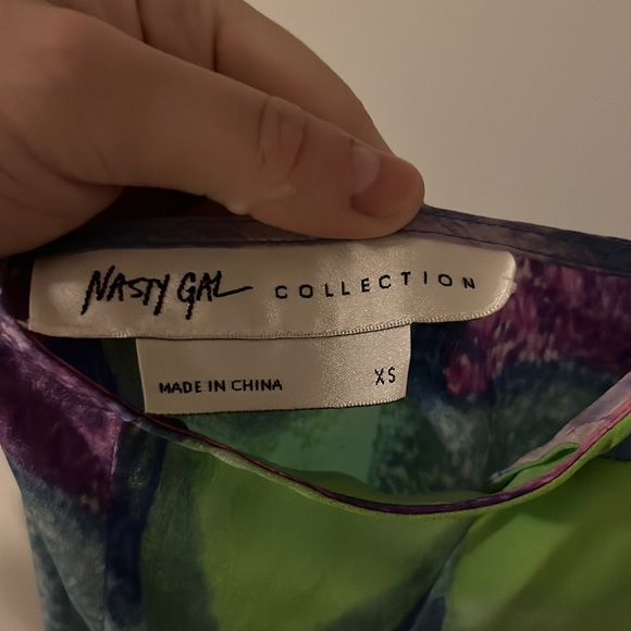 Nasty Gal Collection - colourful cutout maxi dress, 100% silk - Picture 3 of 4